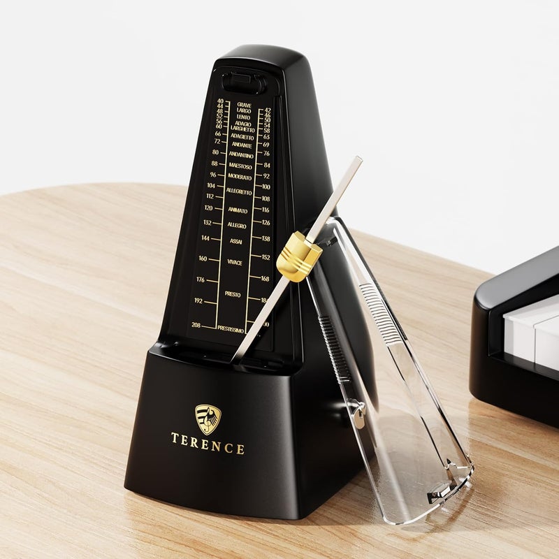 TERENCE Mechanical Metronomes for Piano Guitar Drum Violin and Other Musical Instruments with Loud Sound and Accurate Beat Multiple Beat Modes for Beginners - Image 1